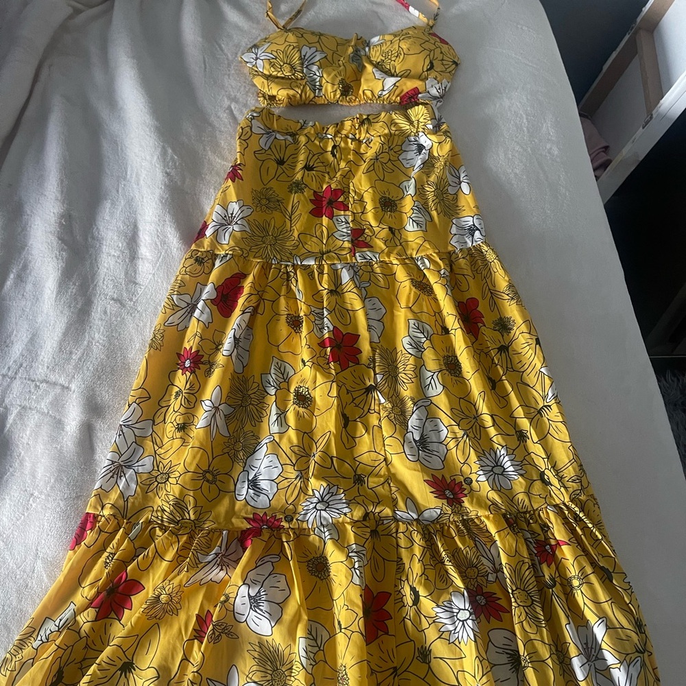Floral Yellow Maxi Dress